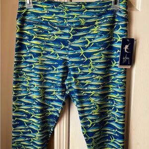 Guy Harvey Performance Yoga Pants/Leggings w/Fish. Women’s Large. NWT